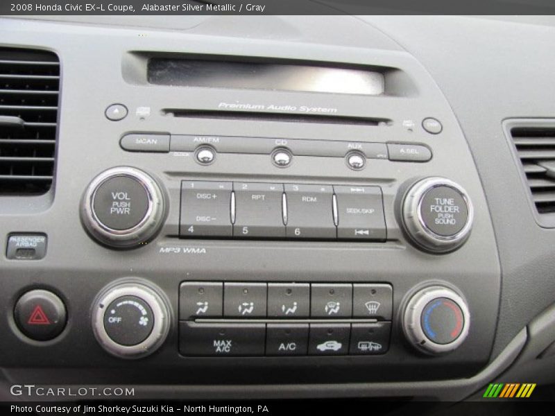 Alabaster Silver Metallic / Gray 2008 Honda Civic EX-L Coupe