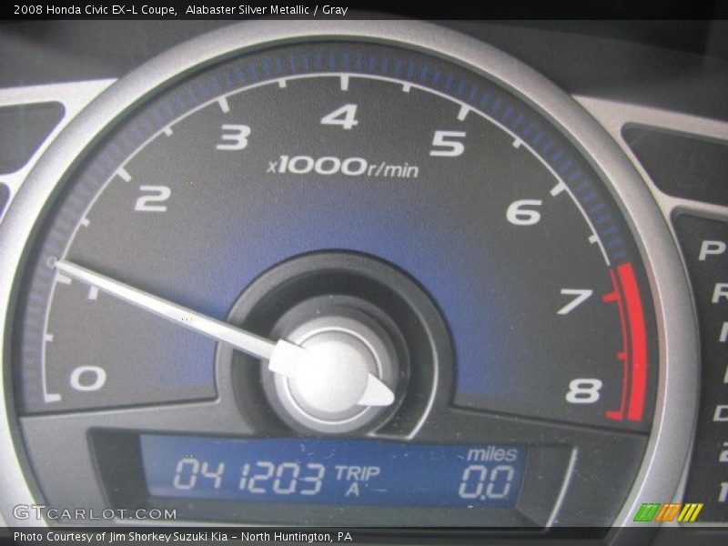 Alabaster Silver Metallic / Gray 2008 Honda Civic EX-L Coupe