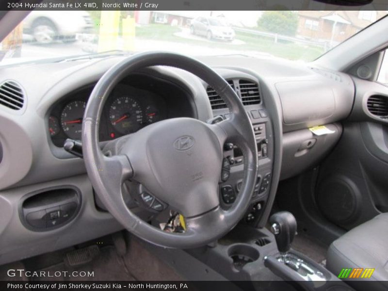 Nordic White / Gray 2004 Hyundai Santa Fe LX 4WD