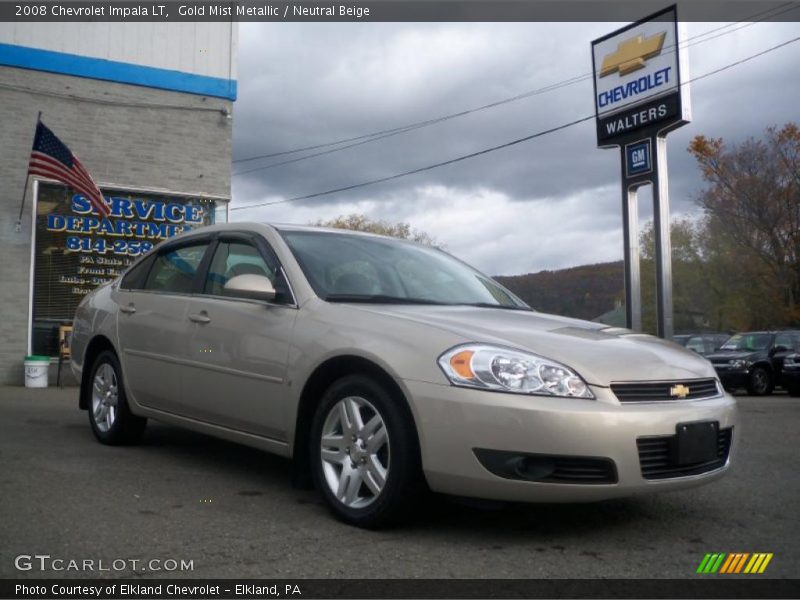 Gold Mist Metallic / Neutral Beige 2008 Chevrolet Impala LT