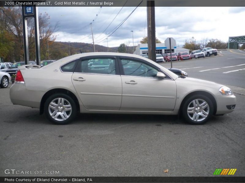 Gold Mist Metallic / Neutral Beige 2008 Chevrolet Impala LT