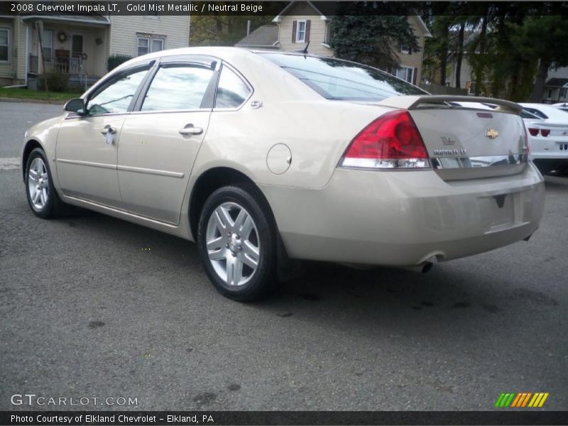 Gold Mist Metallic / Neutral Beige 2008 Chevrolet Impala LT