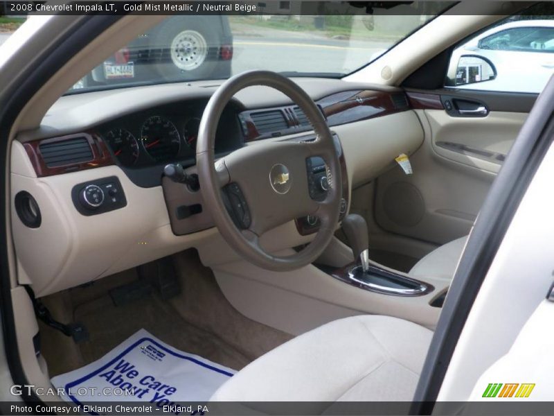 Gold Mist Metallic / Neutral Beige 2008 Chevrolet Impala LT