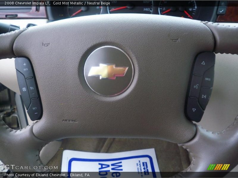 Gold Mist Metallic / Neutral Beige 2008 Chevrolet Impala LT