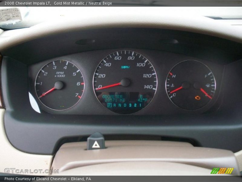 Gold Mist Metallic / Neutral Beige 2008 Chevrolet Impala LT