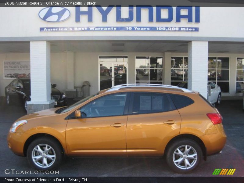 Orange Alloy Metallic / Black 2008 Nissan Rogue S