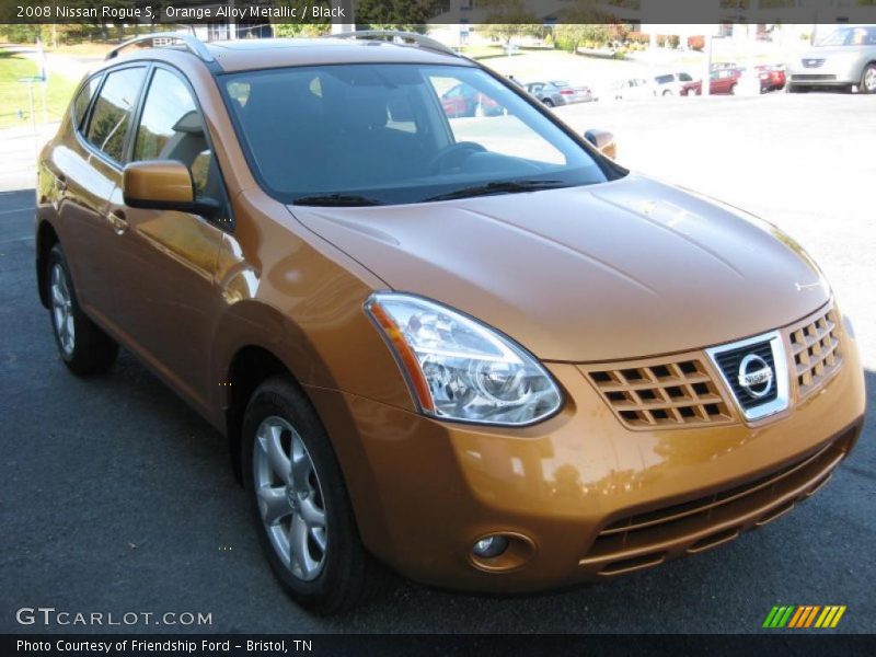 Orange Alloy Metallic / Black 2008 Nissan Rogue S