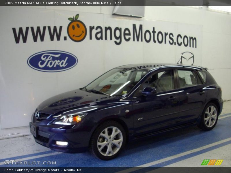 Stormy Blue Mica / Beige 2009 Mazda MAZDA3 s Touring Hatchback