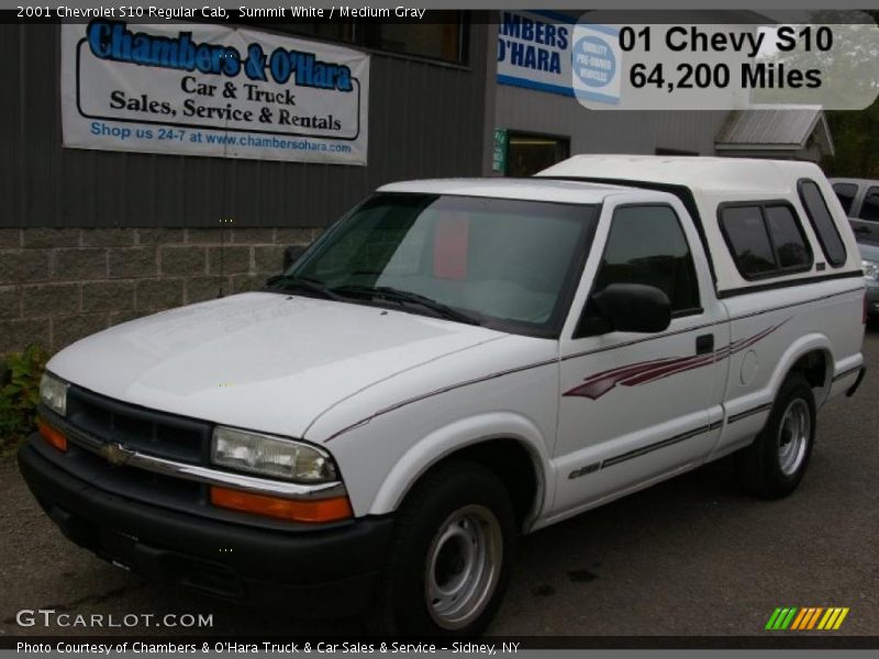 Summit White / Medium Gray 2001 Chevrolet S10 Regular Cab