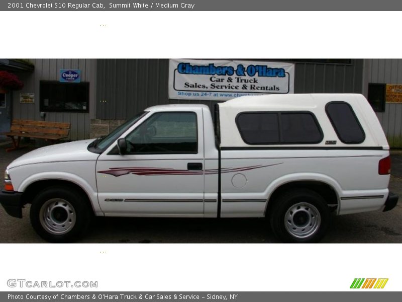 Summit White / Medium Gray 2001 Chevrolet S10 Regular Cab