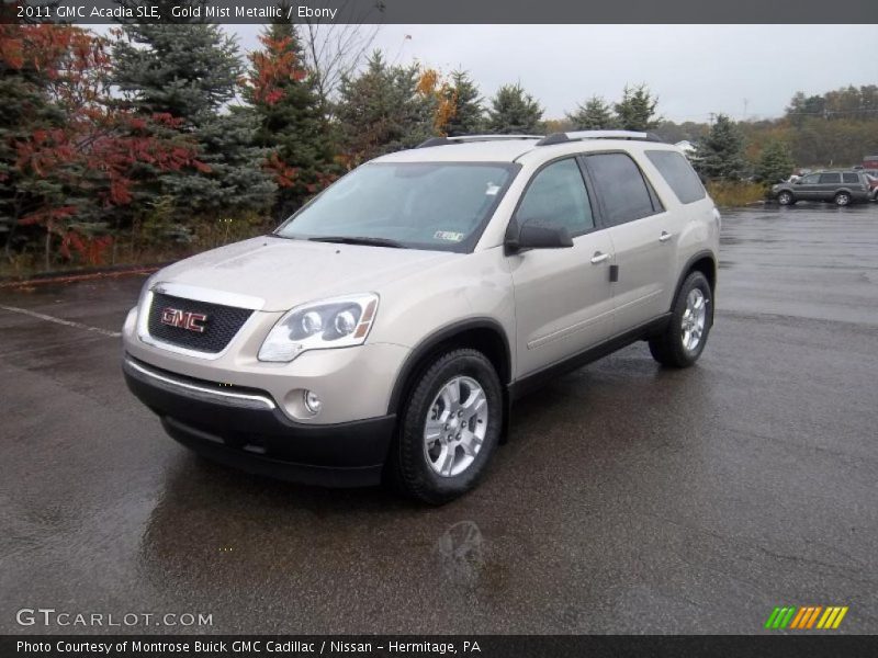 Gold Mist Metallic / Ebony 2011 GMC Acadia SLE