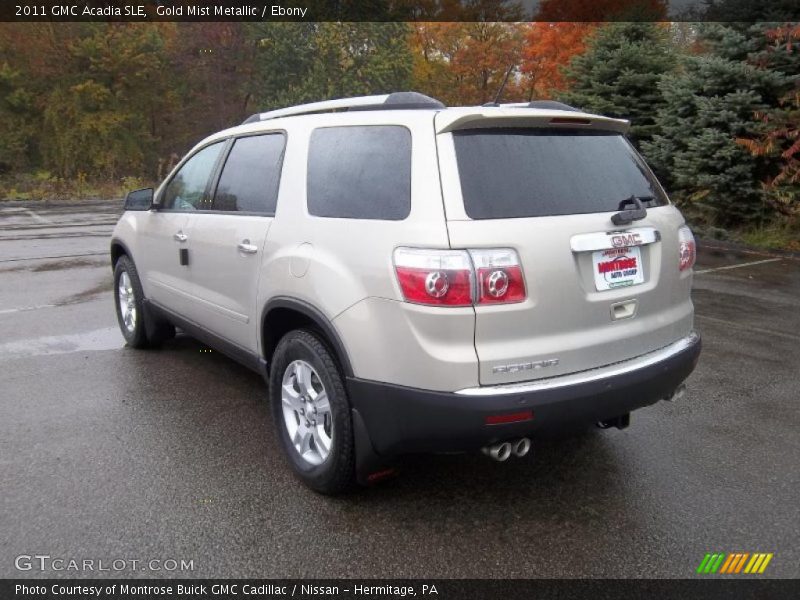 Gold Mist Metallic / Ebony 2011 GMC Acadia SLE