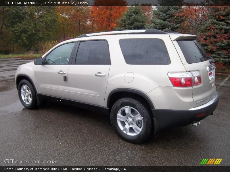 Gold Mist Metallic / Ebony 2011 GMC Acadia SLE