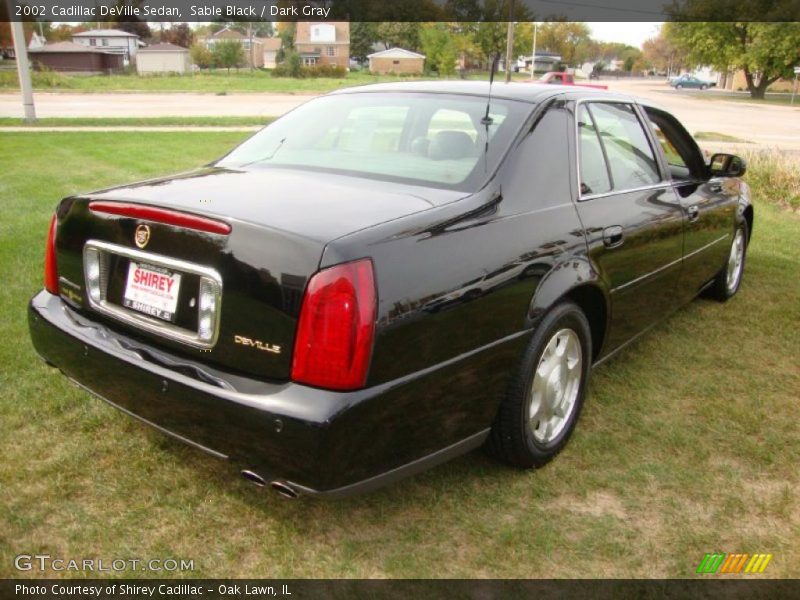 Sable Black / Dark Gray 2002 Cadillac DeVille Sedan