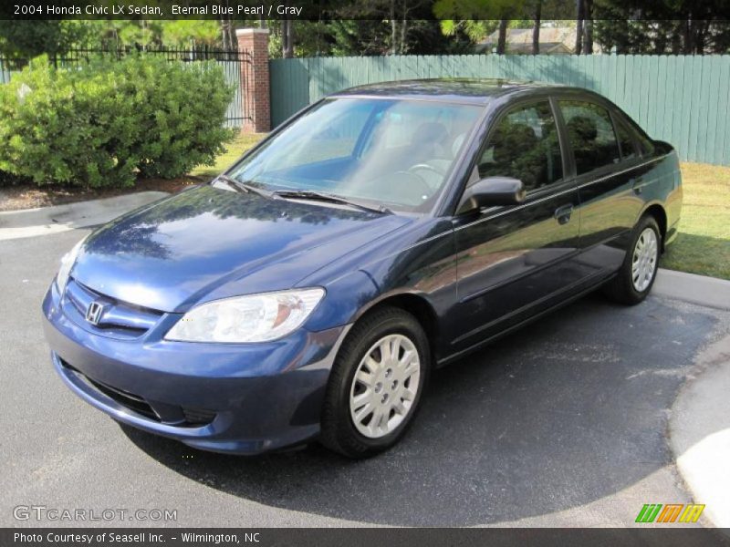 Eternal Blue Pearl / Gray 2004 Honda Civic LX Sedan