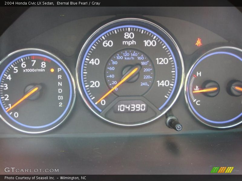 Eternal Blue Pearl / Gray 2004 Honda Civic LX Sedan