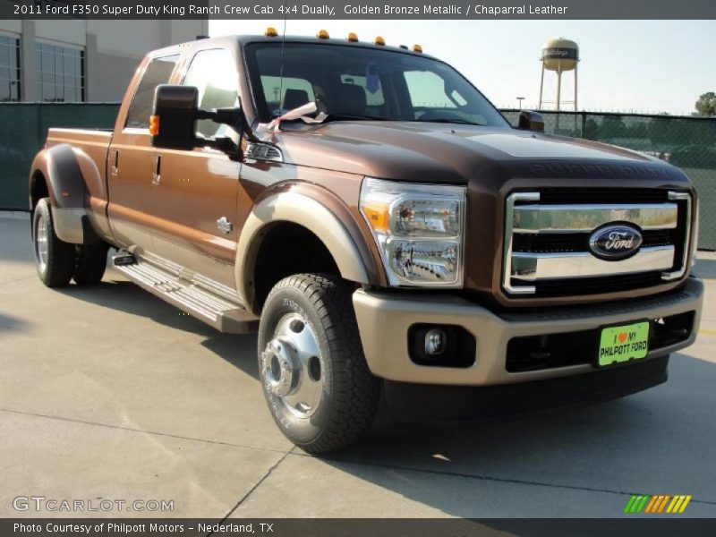 Golden Bronze Metallic / Chaparral Leather 2011 Ford F350 Super Duty King Ranch Crew Cab 4x4 Dually