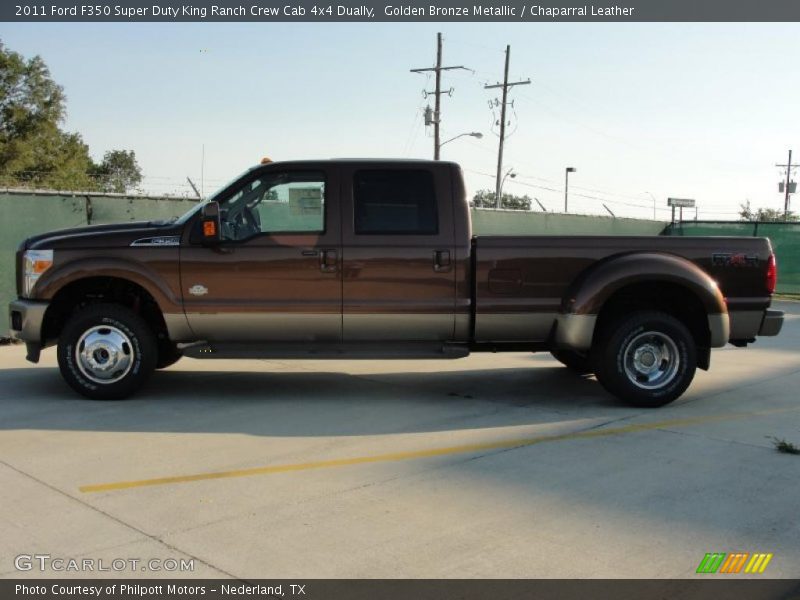 Golden Bronze Metallic / Chaparral Leather 2011 Ford F350 Super Duty King Ranch Crew Cab 4x4 Dually