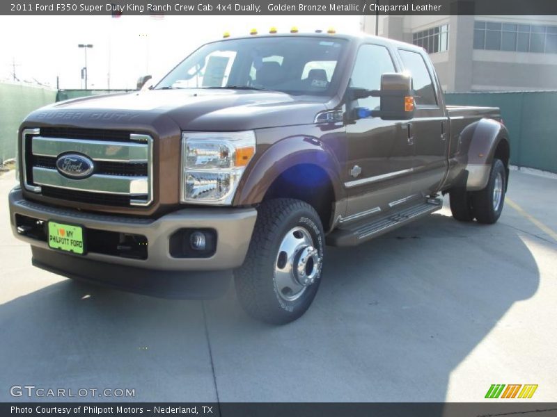 Golden Bronze Metallic / Chaparral Leather 2011 Ford F350 Super Duty King Ranch Crew Cab 4x4 Dually
