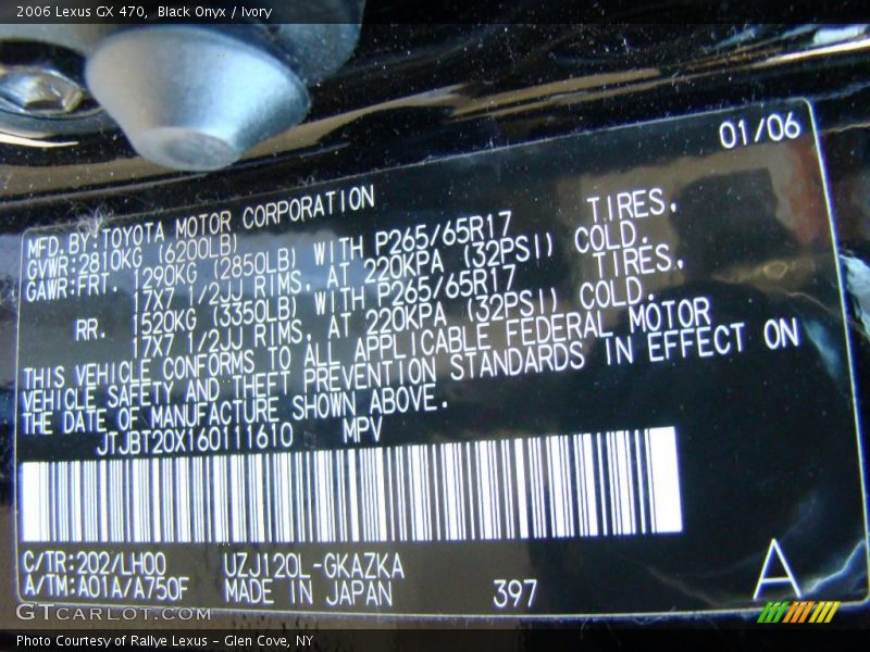 Black Onyx / Ivory 2006 Lexus GX 470