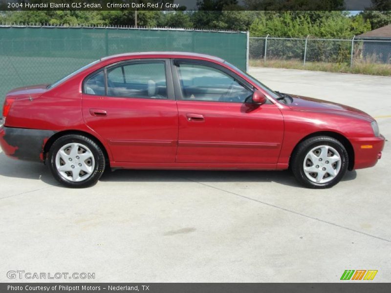 Crimson Dark Red / Gray 2004 Hyundai Elantra GLS Sedan