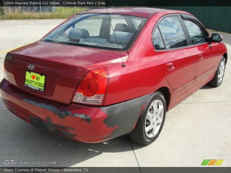 Crimson Dark Red / Gray 2004 Hyundai Elantra GLS Sedan
