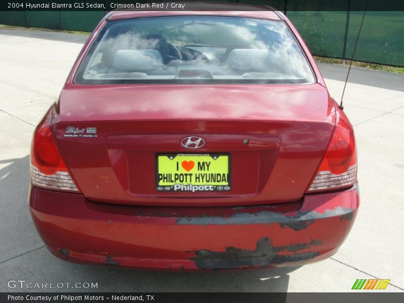Crimson Dark Red / Gray 2004 Hyundai Elantra GLS Sedan