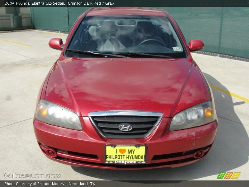 Crimson Dark Red / Gray 2004 Hyundai Elantra GLS Sedan