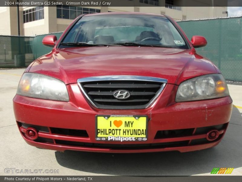 Crimson Dark Red / Gray 2004 Hyundai Elantra GLS Sedan