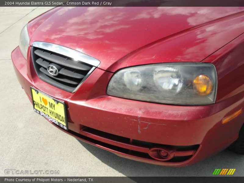 Crimson Dark Red / Gray 2004 Hyundai Elantra GLS Sedan