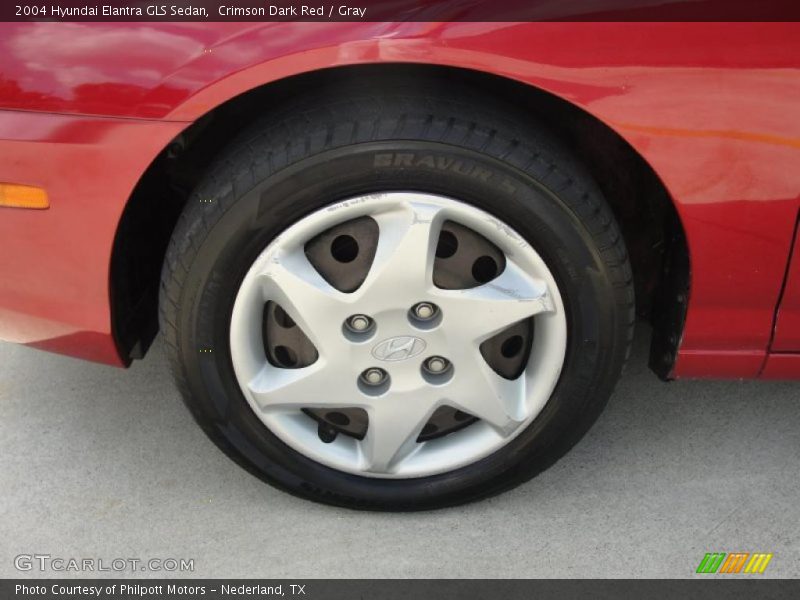 Crimson Dark Red / Gray 2004 Hyundai Elantra GLS Sedan