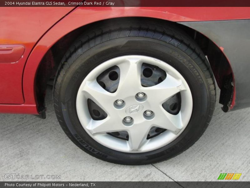 Crimson Dark Red / Gray 2004 Hyundai Elantra GLS Sedan