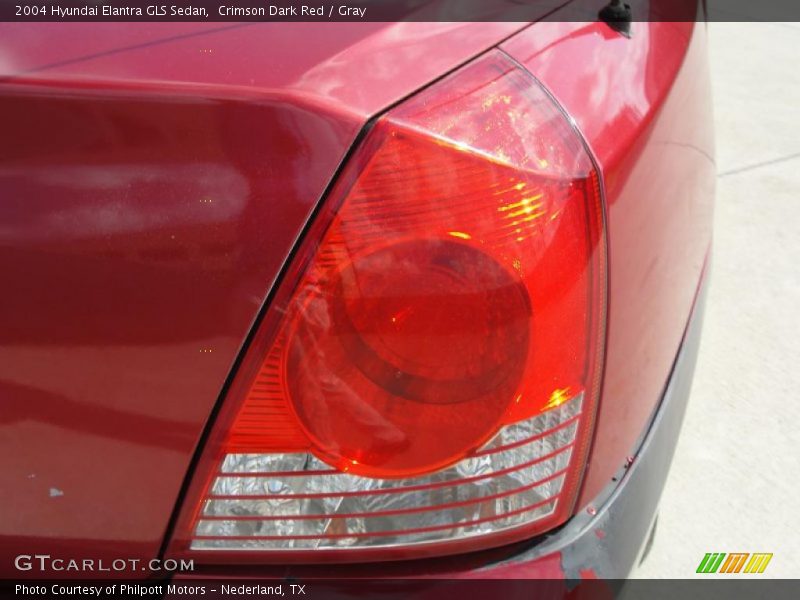 Crimson Dark Red / Gray 2004 Hyundai Elantra GLS Sedan