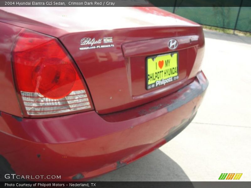Crimson Dark Red / Gray 2004 Hyundai Elantra GLS Sedan