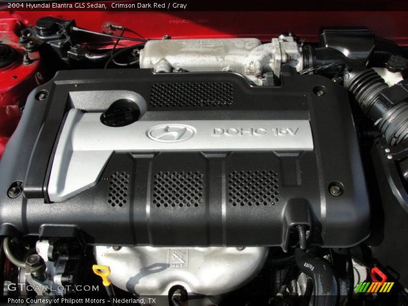 Crimson Dark Red / Gray 2004 Hyundai Elantra GLS Sedan