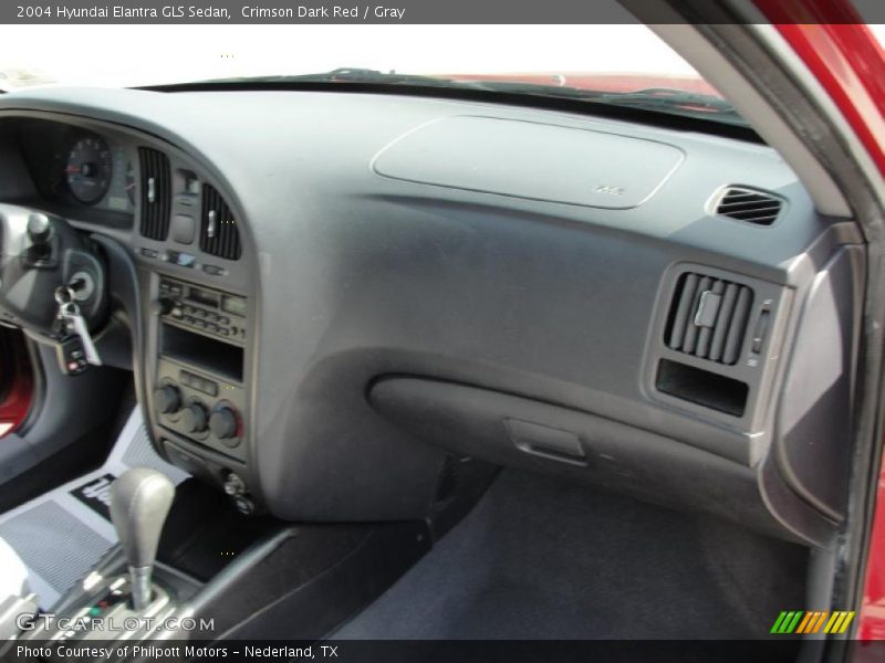 Crimson Dark Red / Gray 2004 Hyundai Elantra GLS Sedan