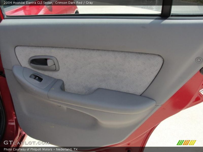 Crimson Dark Red / Gray 2004 Hyundai Elantra GLS Sedan