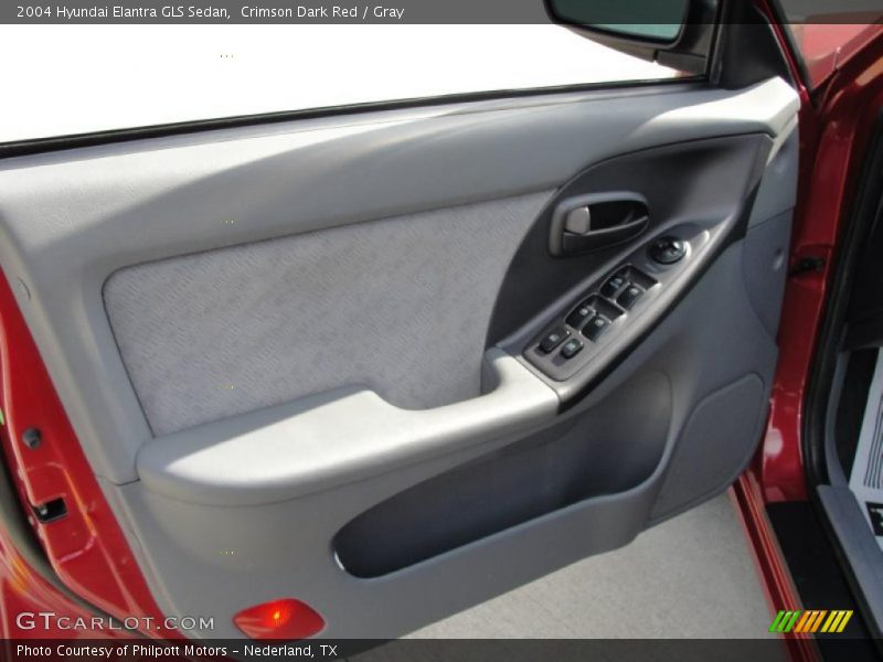Crimson Dark Red / Gray 2004 Hyundai Elantra GLS Sedan
