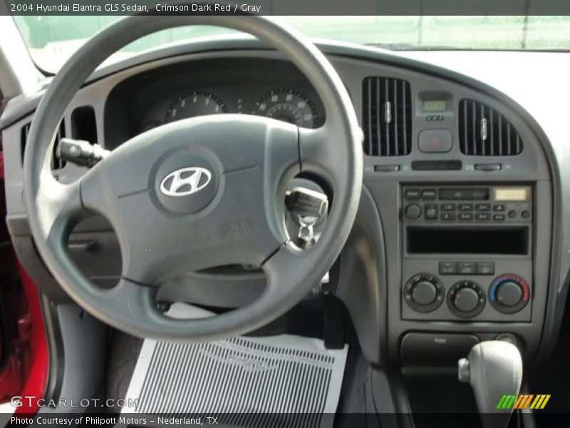 Crimson Dark Red / Gray 2004 Hyundai Elantra GLS Sedan