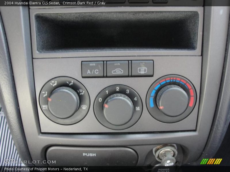 Crimson Dark Red / Gray 2004 Hyundai Elantra GLS Sedan