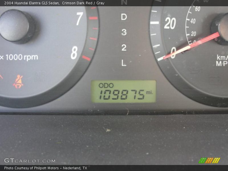Crimson Dark Red / Gray 2004 Hyundai Elantra GLS Sedan