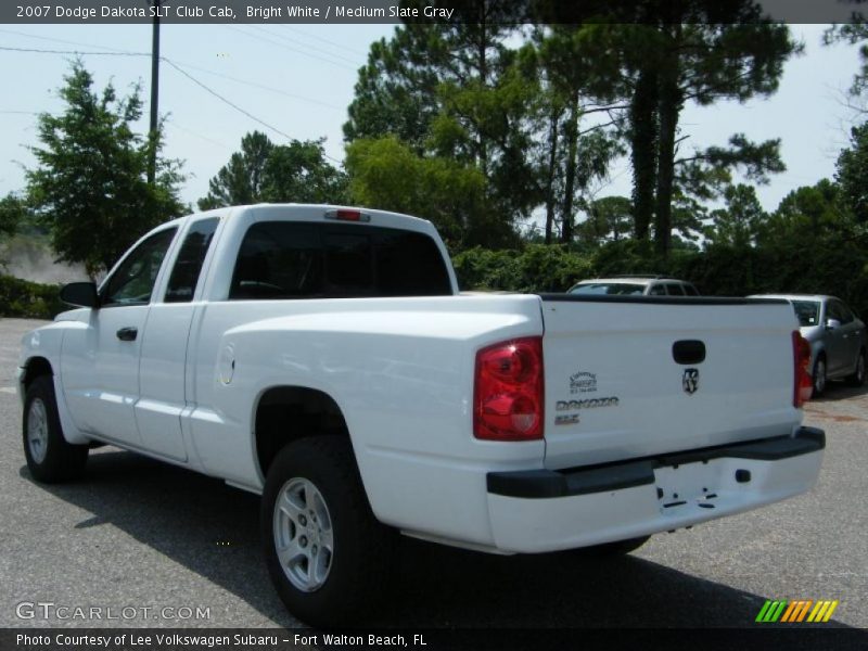 Bright White / Medium Slate Gray 2007 Dodge Dakota SLT Club Cab