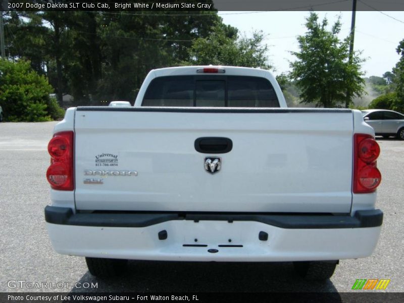 Bright White / Medium Slate Gray 2007 Dodge Dakota SLT Club Cab