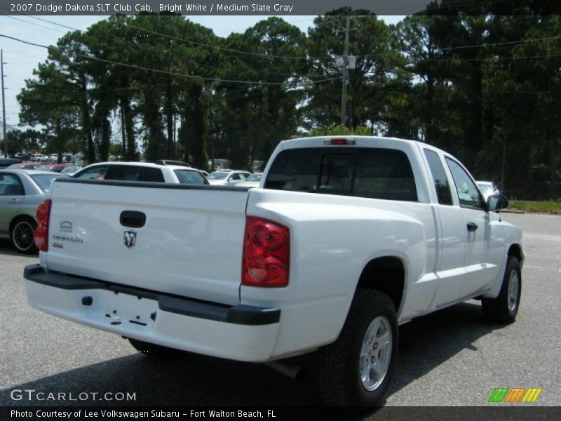 Bright White / Medium Slate Gray 2007 Dodge Dakota SLT Club Cab