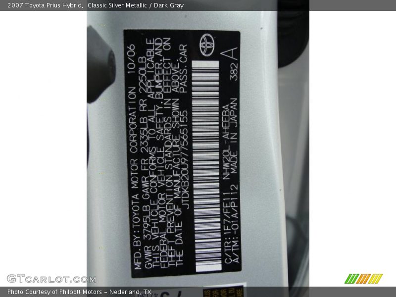 Classic Silver Metallic / Dark Gray 2007 Toyota Prius Hybrid