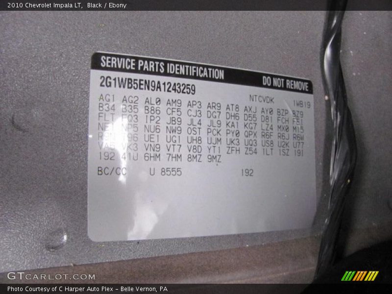 Black / Ebony 2010 Chevrolet Impala LT