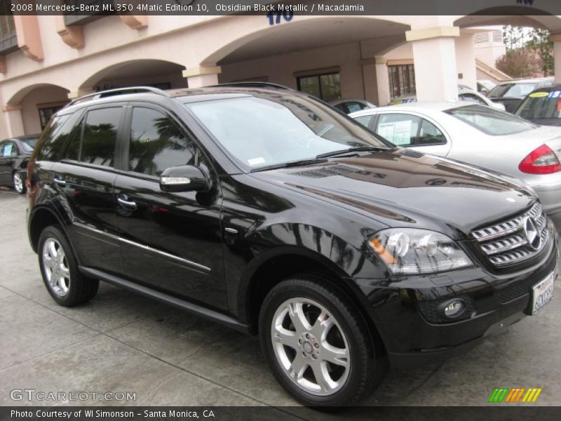 Obsidian Black Metallic / Macadamia 2008 Mercedes-Benz ML 350 4Matic Edition 10