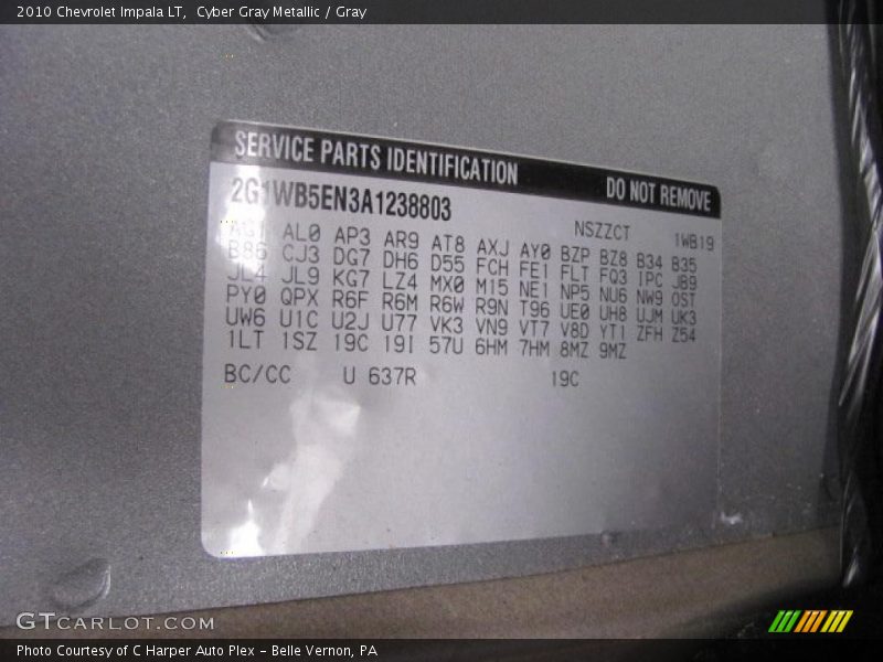 Cyber Gray Metallic / Gray 2010 Chevrolet Impala LT