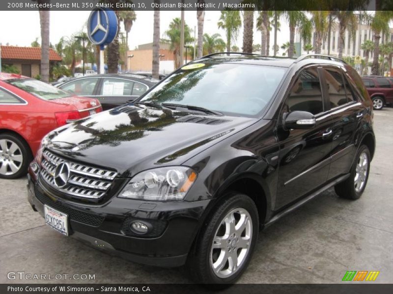 Obsidian Black Metallic / Macadamia 2008 Mercedes-Benz ML 350 4Matic Edition 10