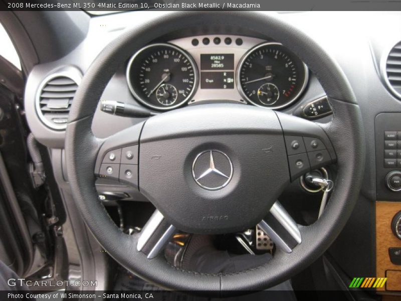 Obsidian Black Metallic / Macadamia 2008 Mercedes-Benz ML 350 4Matic Edition 10